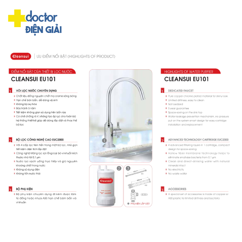 Máy lọc nước tại vòi Mitsubishi Cleansui EU101